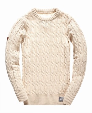 Superdry Jacob Knit Férfi Ugró Krém | SDIJV7851